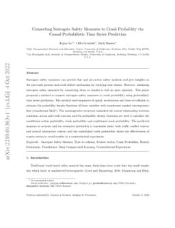 Connecting Surrogate Safety Measures to Crash Probablity via Causal
  Probabilistic Time Series Prediction