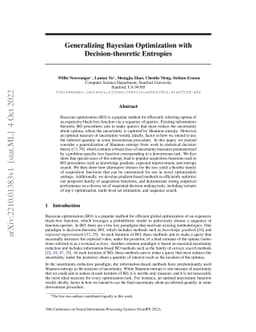 Generalizing Bayesian Optimization with Decision-theoretic Entropies