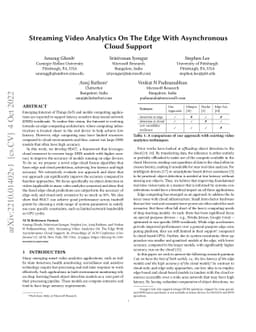 Streaming Video Analytics On The Edge With Asynchronous Cloud Support