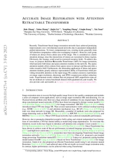 Accurate Image Restoration with Attention Retractable Transformer