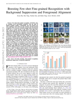 Boosting Few-shot Fine-grained Recognition with Background Suppression
  and Foreground Alignment
