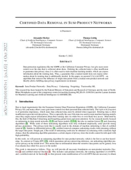 Certified Data Removal in Sum-Product Networks