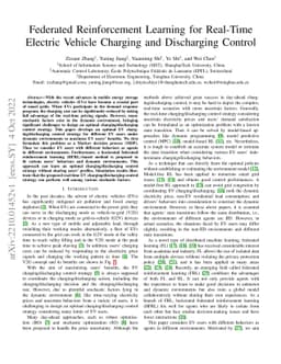 Federated Reinforcement Learning for Real-Time Electric Vehicle Charging
  and Discharging Control
