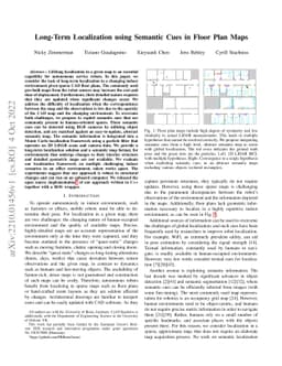 Long-Term Localization using Semantic Cues in Floor Plan Maps