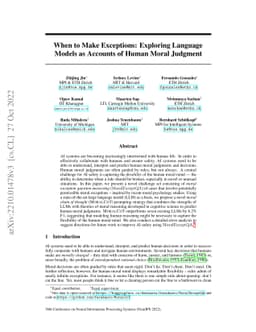 When to Make Exceptions: Exploring Language Models as Accounts of Human
  Moral Judgment