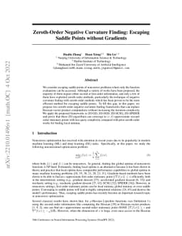 Zeroth-Order Negative Curvature Finding: Escaping Saddle Points without
  Gradients