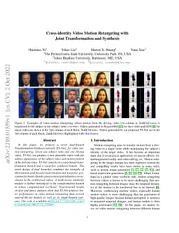 Cross-identity Video Motion Retargeting with Joint Transformation and
  Synthesis