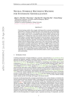 Neural-Symbolic Recursive Machine for Systematic Generalization