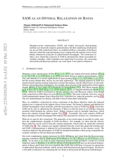 SAM as an Optimal Relaxation of Bayes