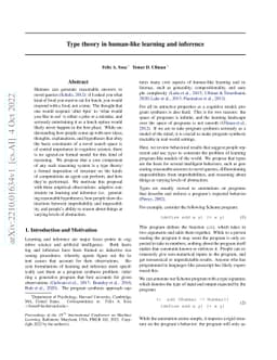 Type theory in human-like learning and inference