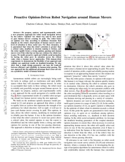 Proactive Opinion-Driven Robot Navigation around Human Movers