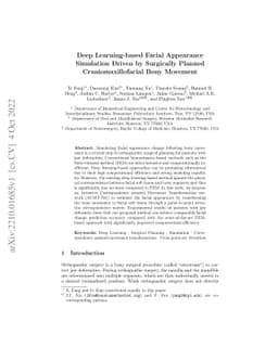 Deep Learning-based Facial Appearance Simulation Driven by Surgically
  Planned Craniomaxillofacial Bony Movement