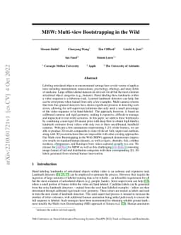 MBW: Multi-view Bootstrapping in the Wild