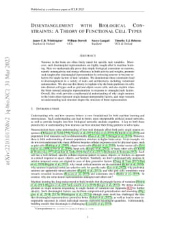 Disentanglement with Biological Constraints: A Theory of Functional Cell
  Types