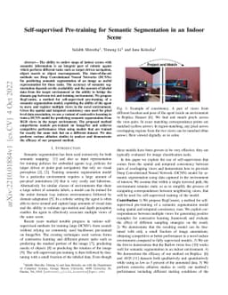 Self-supervised Pre-training for Semantic Segmentation in an Indoor
  Scene