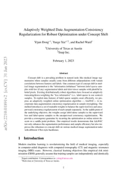 Adaptively Weighted Data Augmentation Consistency Regularization for
  Robust Optimization under Concept Shift