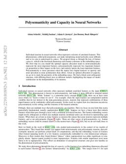 Polysemanticity and Capacity in Neural Networks