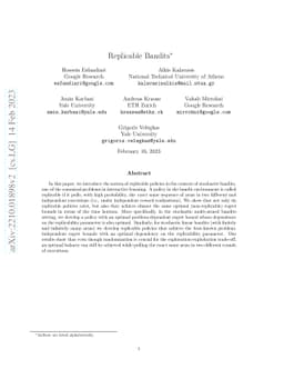 Replicable Bandits