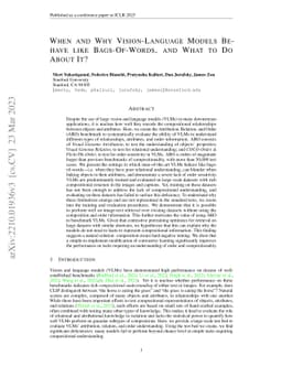When and why vision-language models behave like bags-of-words, and what
  to do about it?