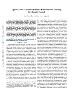 Option-Aware Adversarial Inverse Reinforcement Learning for Robotic
  Control