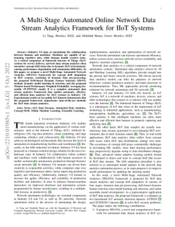 A Multi-Stage Automated Online Network Data Stream Analytics Framework
  for IIoT Systems