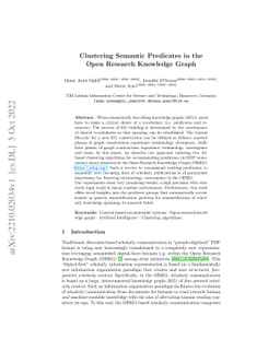 Clustering Semantic Predicates in the Open Research Knowledge Graph