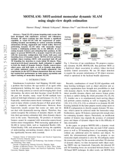 MOTSLAM: MOT-assisted monocular dynamic SLAM using single-view depth
  estimation