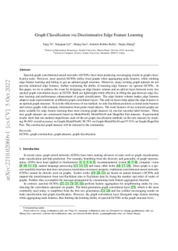 Graph Classification via Discriminative Edge Feature Learning