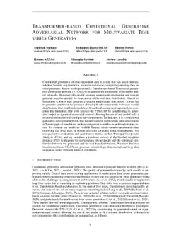 Transformer-based conditional generative adversarial network for
  multivariate time series generation