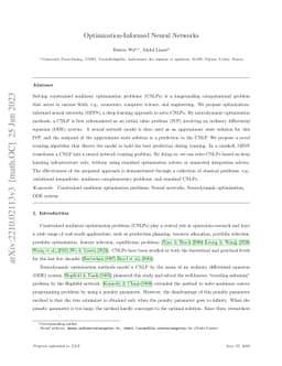 Optimization-Informed Neural Networks