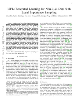 ISFL: Federated Learning for Non-i.i.d. Data with Local Importance
  Sampling