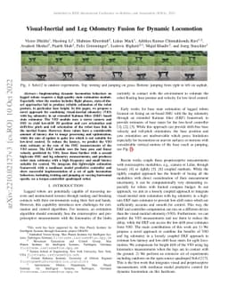 Visual-Inertial and Leg Odometry Fusion for Dynamic Locomotion