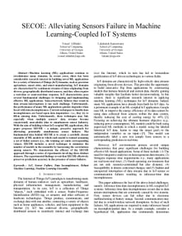 SECOE: Alleviating Sensors Failure in Machine Learning-Coupled IoT
  Systems