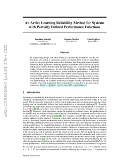 An Active Learning Reliability Method for Systems with Partially Defined
  Performance Functions