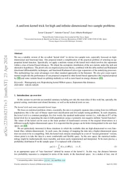 A uniform kernel trick for high-dimensional two-sample problems