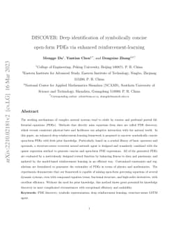 DISCOVER: Deep identification of symbolically concise open-form PDEs via
  enhanced reinforcement-learning