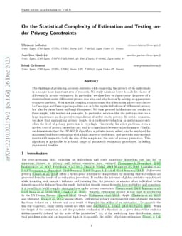 On the Statistical Complexity of Estimation and Testing under Privacy
  Constraints