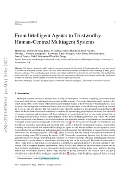 From Intelligent Agents to Trustworthy Human-Centred Multiagent Systems