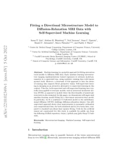 Fitting a Directional Microstructure Model to Diffusion-Relaxation MRI
  Data with Self-Supervised Machine Learning