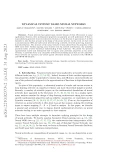 Dynamical systems' based neural networks