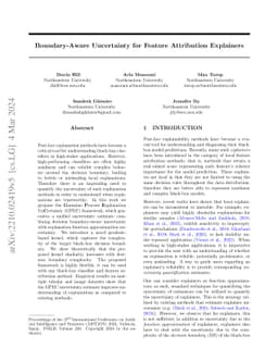 Boundary-Aware Uncertainty for Feature Attribution Explainers