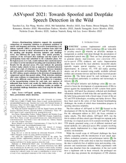 ASVspoof 2021: Towards Spoofed and Deepfake Speech Detection in the Wild