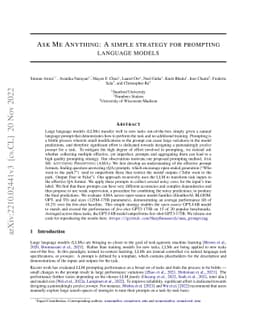 Ask Me Anything: A simple strategy for prompting language models