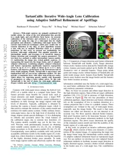 TartanCalib: Iterative Wide-Angle Lens Calibration using Adaptive
  SubPixel Refinement of AprilTags