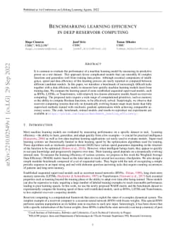 Benchmarking Learning Efficiency in Deep Reservoir Computing