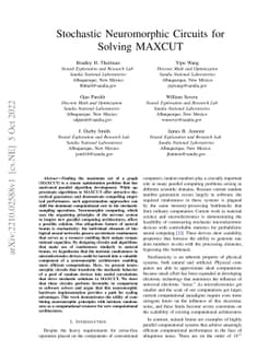 Stochastic Neuromorphic Circuits for Solving MAXCUT