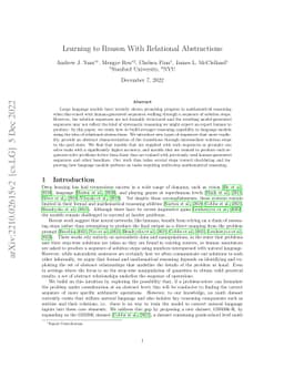 Learning to Reason With Relational Abstractions