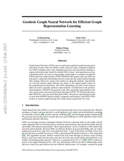 Geodesic Graph Neural Network for Efficient Graph Representation
  Learning