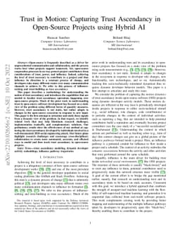 Trust in Motion: Capturing Trust Ascendancy in Open-Source Projects
  using Hybrid AI