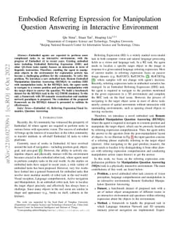Embodied Referring Expression for Manipulation Question Answering in
  Interactive Environment